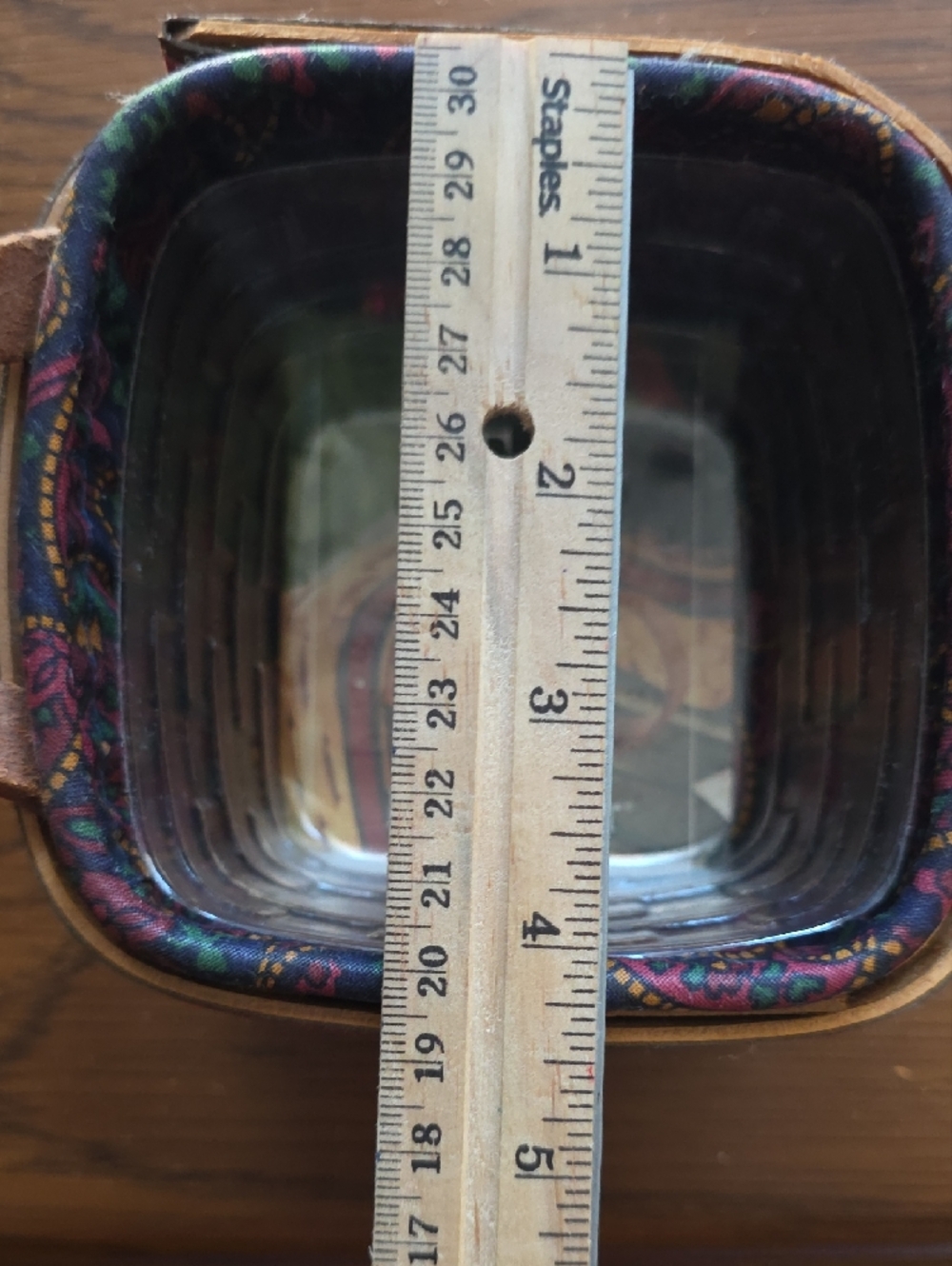 Father’s Day Longaberger Purple and Blue Patterned Fabric-Lined Tee Basket - Picture 3 of 7